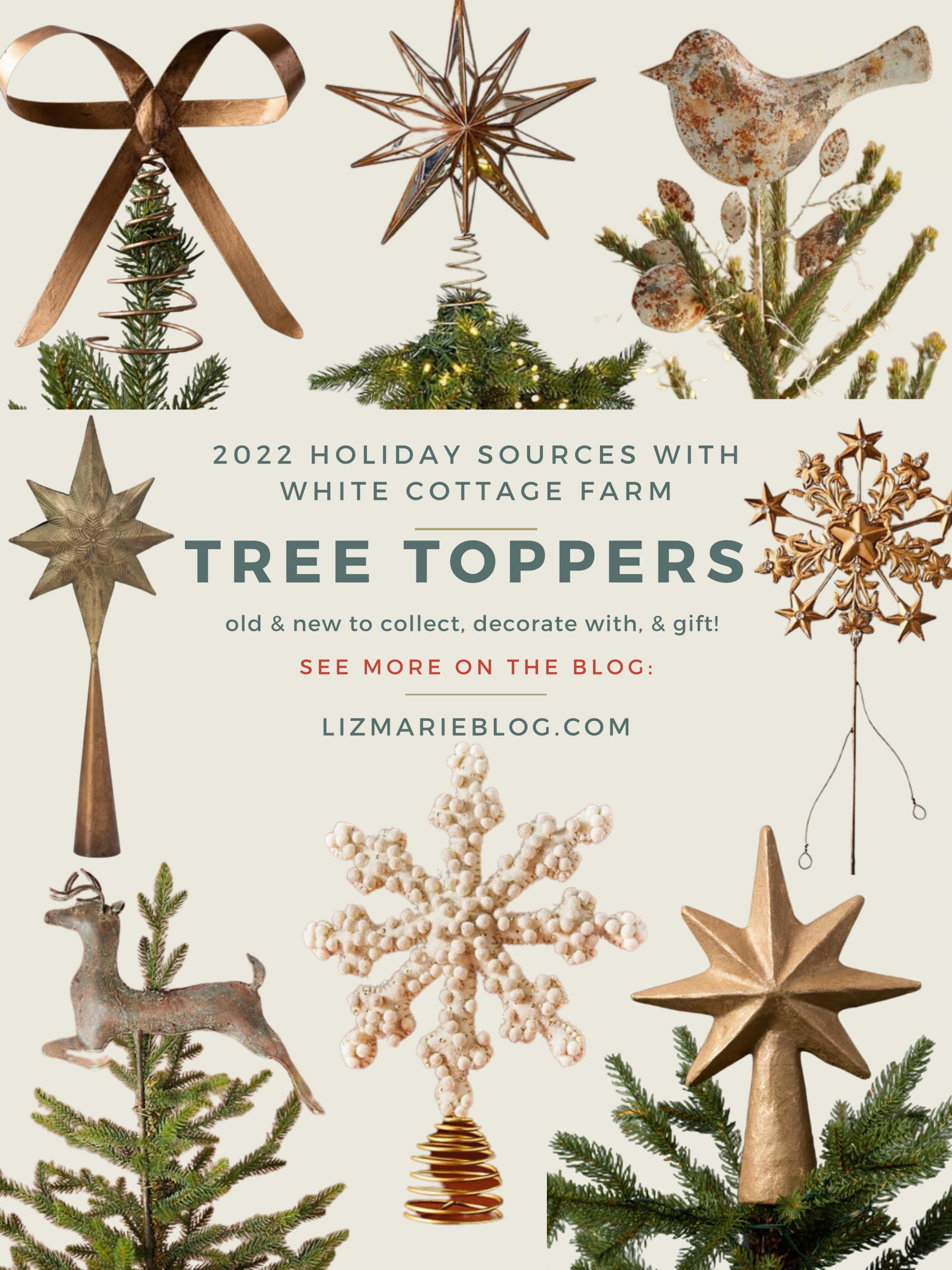 Cozy Cottage Tree Toppers – Cozy Cottage Farmhouse Christmas Decor