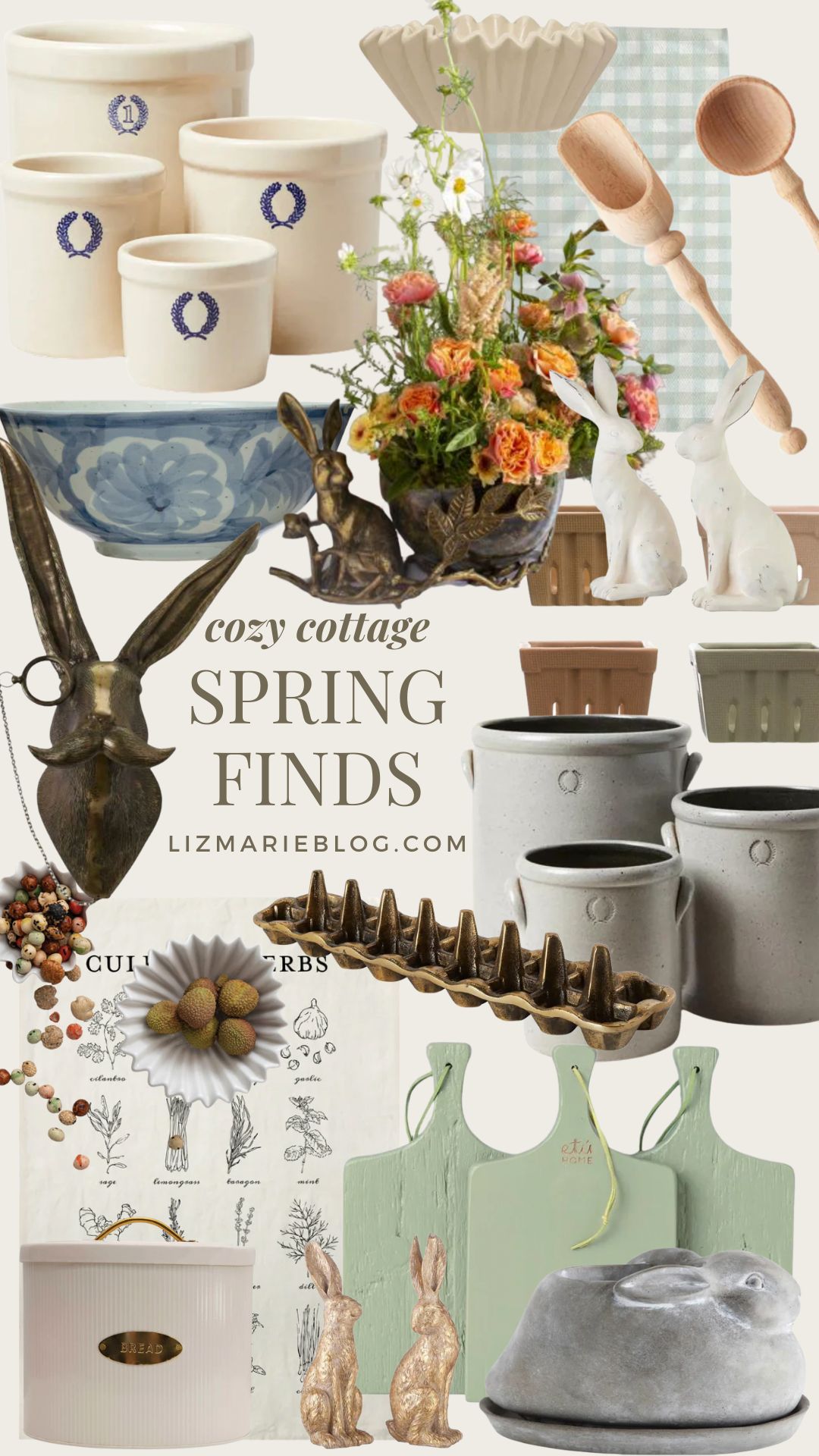 Spring Finds From Pink Antlers- Cozy Cottage Farmhouse Spring Decor